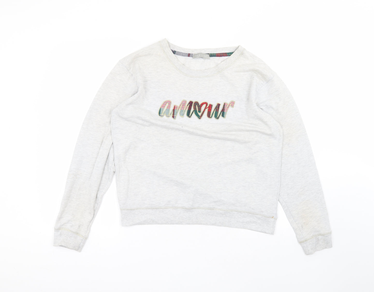 New Look Womens Grey Round Neck  Polyester Pullover Jumper Size 12