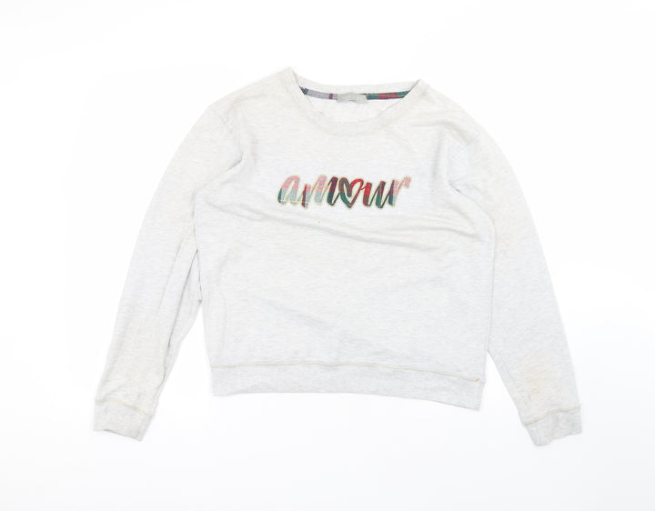 New Look Womens Grey Round Neck  Polyester Pullover Jumper Size 12