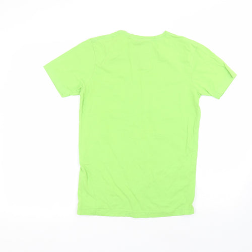 Petrolium Womens Green  Cotton Basic T-Shirt Size S Round Neck