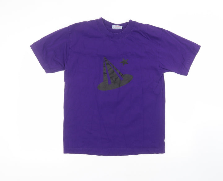 BLUE MAE Mens Purple Cotton T-Shirt Size M Round Neck