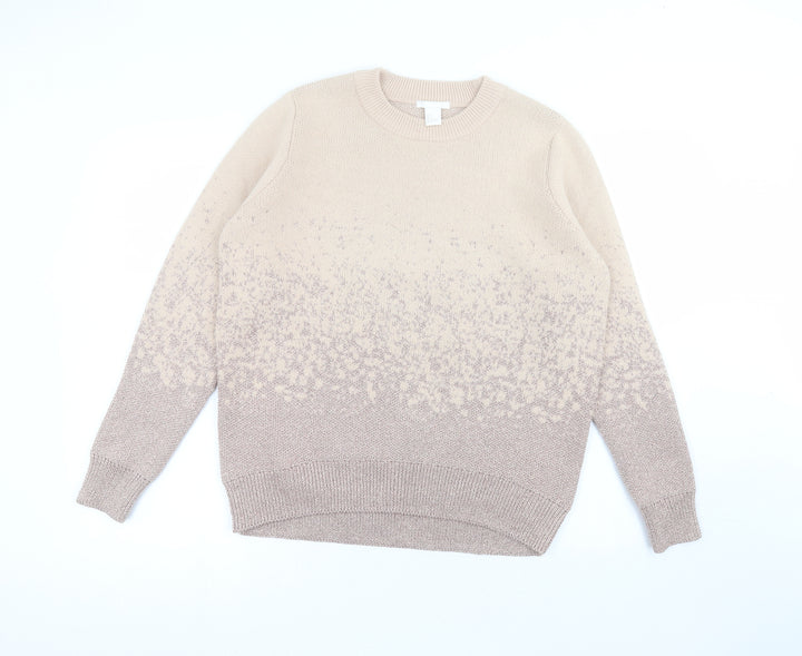 H&M Womens Pink Round Neck  Acrylic Pullover Jumper Size L