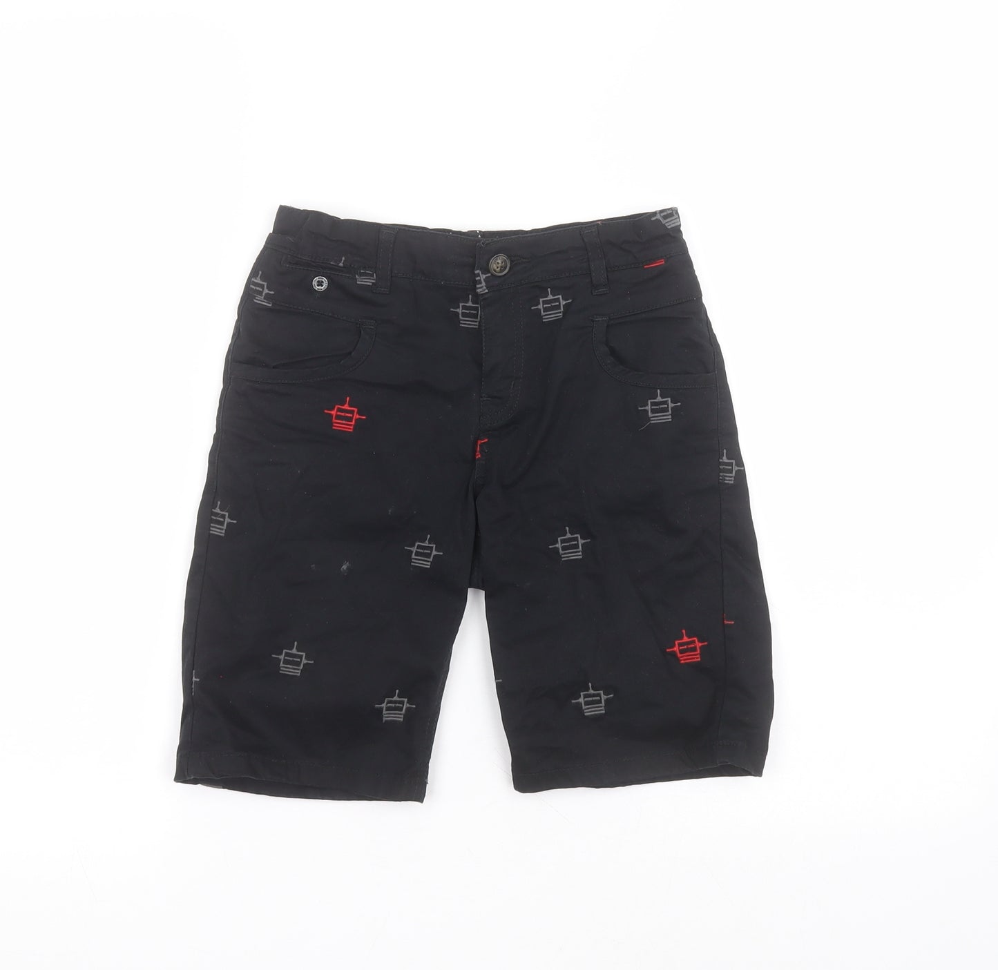 gini & jony Boys Black  Cotton Bermuda Shorts Size 7-8 Years  Regular