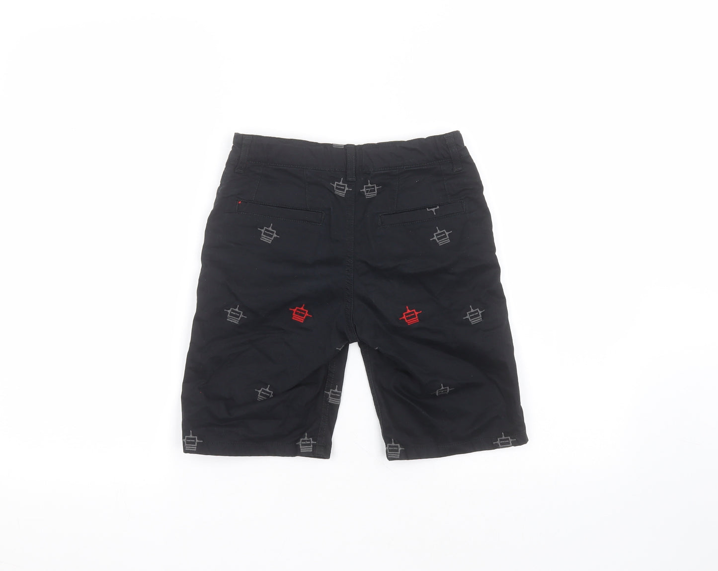 gini & jony Boys Black  Cotton Bermuda Shorts Size 7-8 Years  Regular