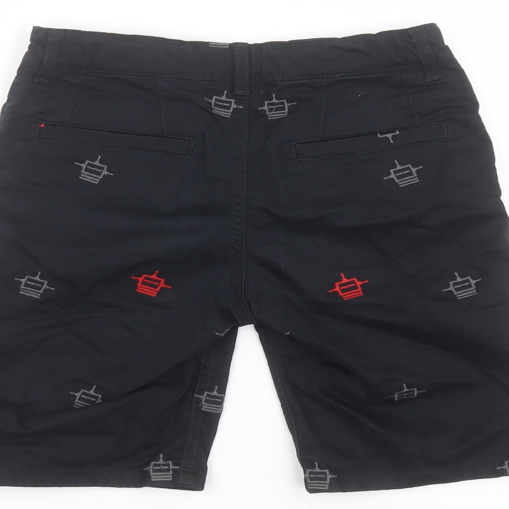 gini & jony Boys Black  Cotton Bermuda Shorts Size 7-8 Years  Regular