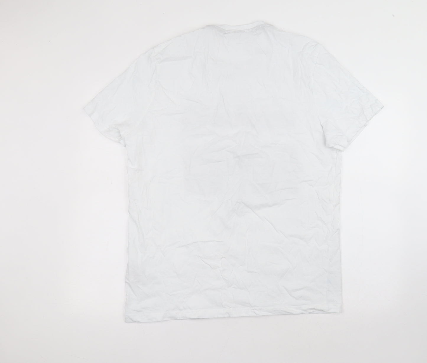 PEP&CO Mens White  Cotton  T-Shirt Size XL Round Neck