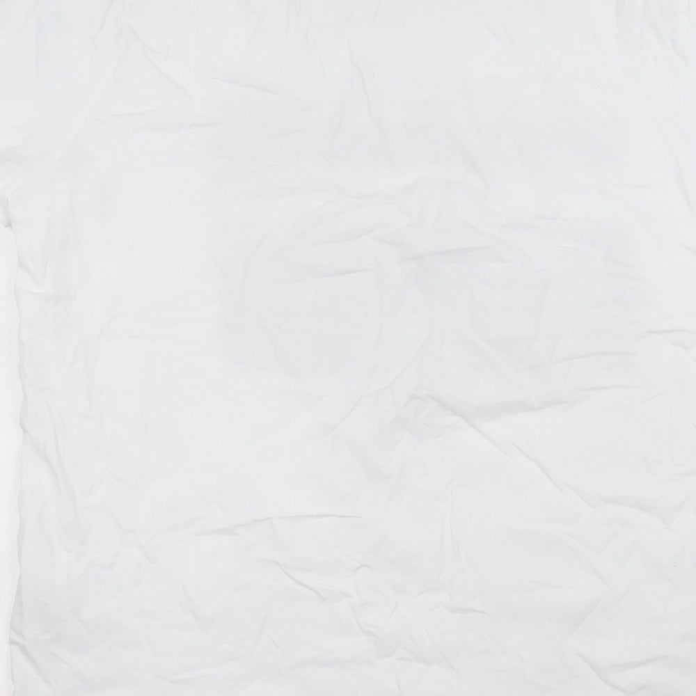 PEP&CO Mens White  Cotton  T-Shirt Size XL Round Neck