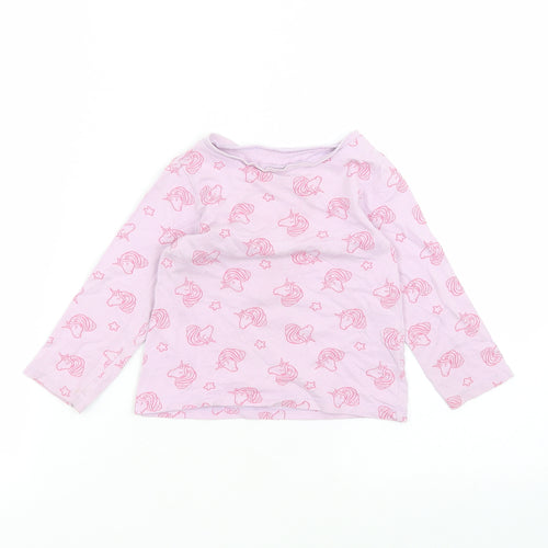 George Baby Purple  Cotton Basic T-Shirt Size 18-24 Months Round Neck