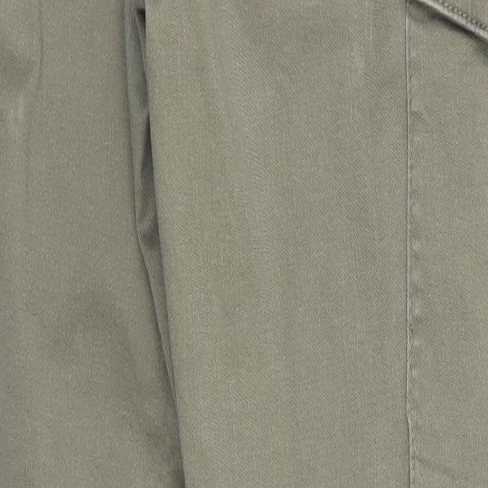Papaya Womens Green  Cotton Cargo Trousers Size 10 L28 in Regular  - Skinny Pale Khaki