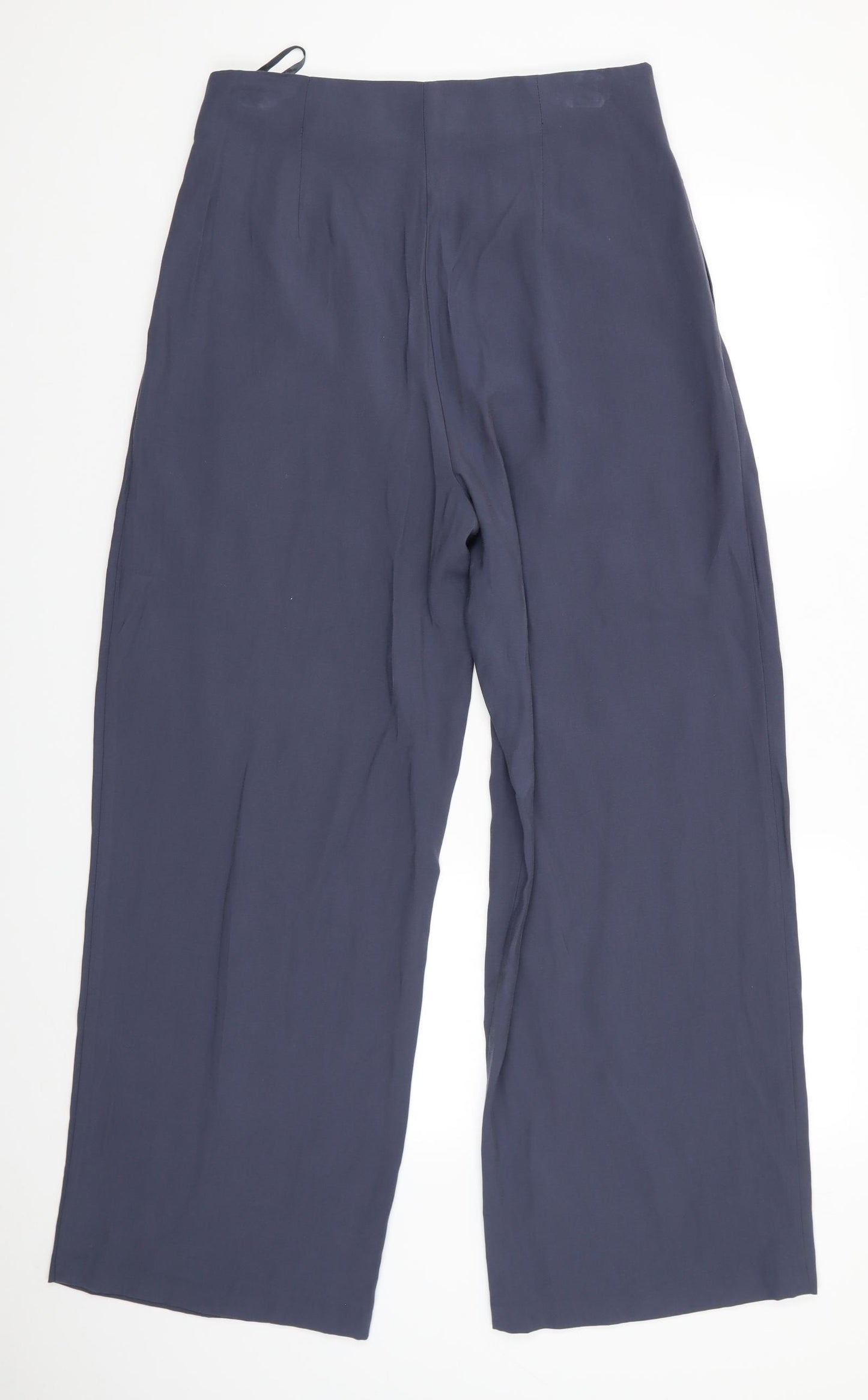 Primark Womens Grey  Viscose Trousers  Size 14 L29.5 in Regular  - Wide Legged No waistband
