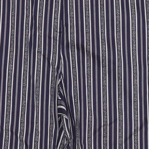 Atmoshphere Womens Blue Striped Cotton Cropped Trousers Size 20 L24 in Regular