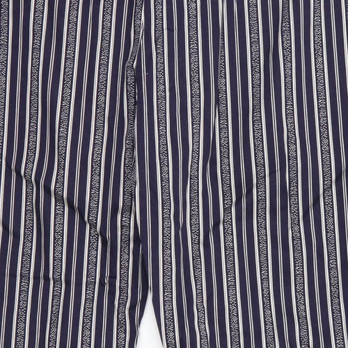 Atmoshphere Womens Blue Striped Cotton Cropped Trousers Size 20 L24 in Regular