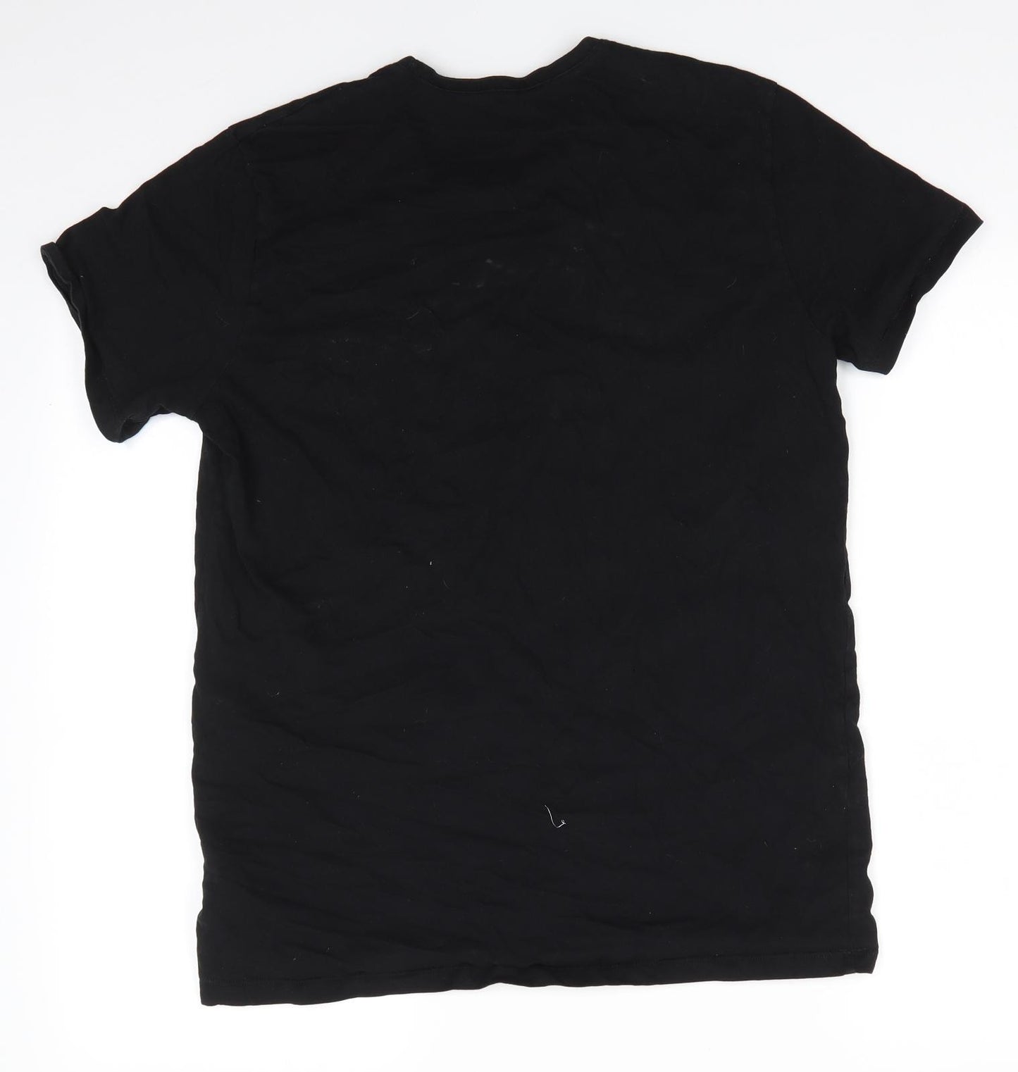 HUGO BOSS Mens Black  Cotton  T-Shirt Size M Round Neck