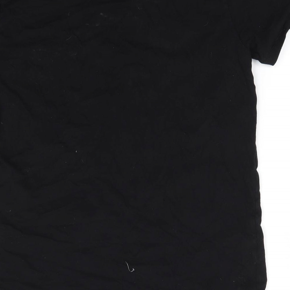 HUGO BOSS Mens Black  Cotton  T-Shirt Size M Round Neck