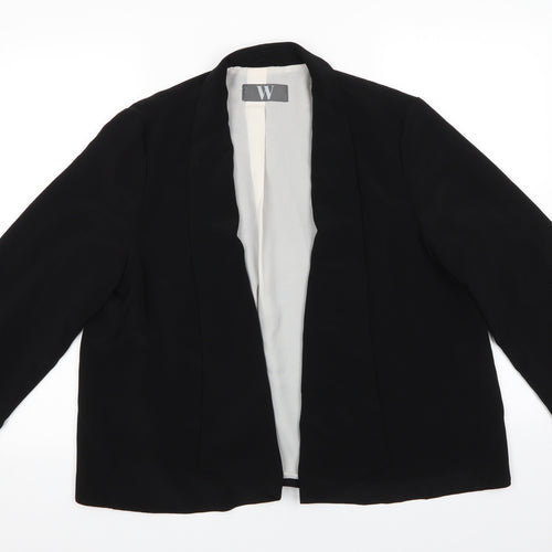 W by BHS Womens Black   Jacket  Size 16   - Subtle waterfall effect