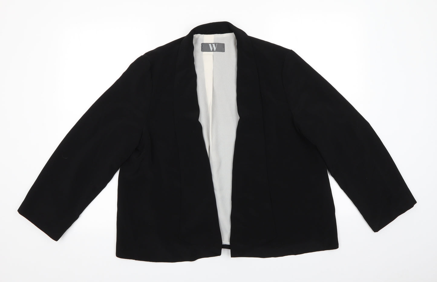 W by BHS Womens Black   Jacket  Size 16   - Subtle waterfall effect