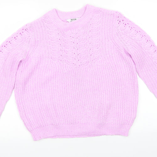 Dorothy Perkins Womens Pink Round Neck  Polyester Pullover Jumper Size 10   - Open Knit Sections Soft Texture