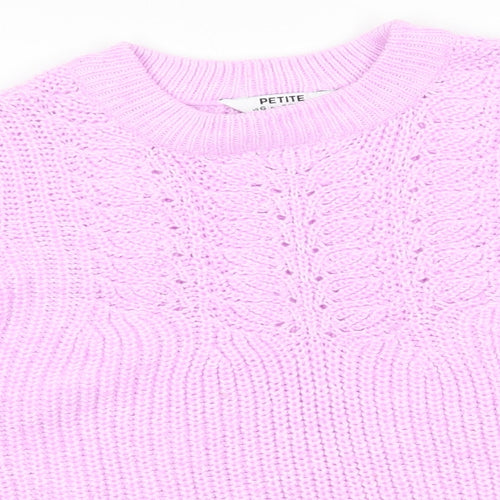Dorothy Perkins Womens Pink Round Neck  Polyester Pullover Jumper Size 10   - Open Knit Sections Soft Texture
