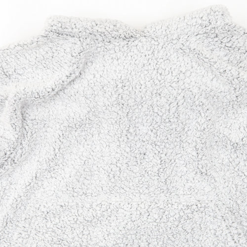 Primark Womens Grey Solid Polyester  Pyjama Top One Size   - Fluffy texture Lounge Hoodie