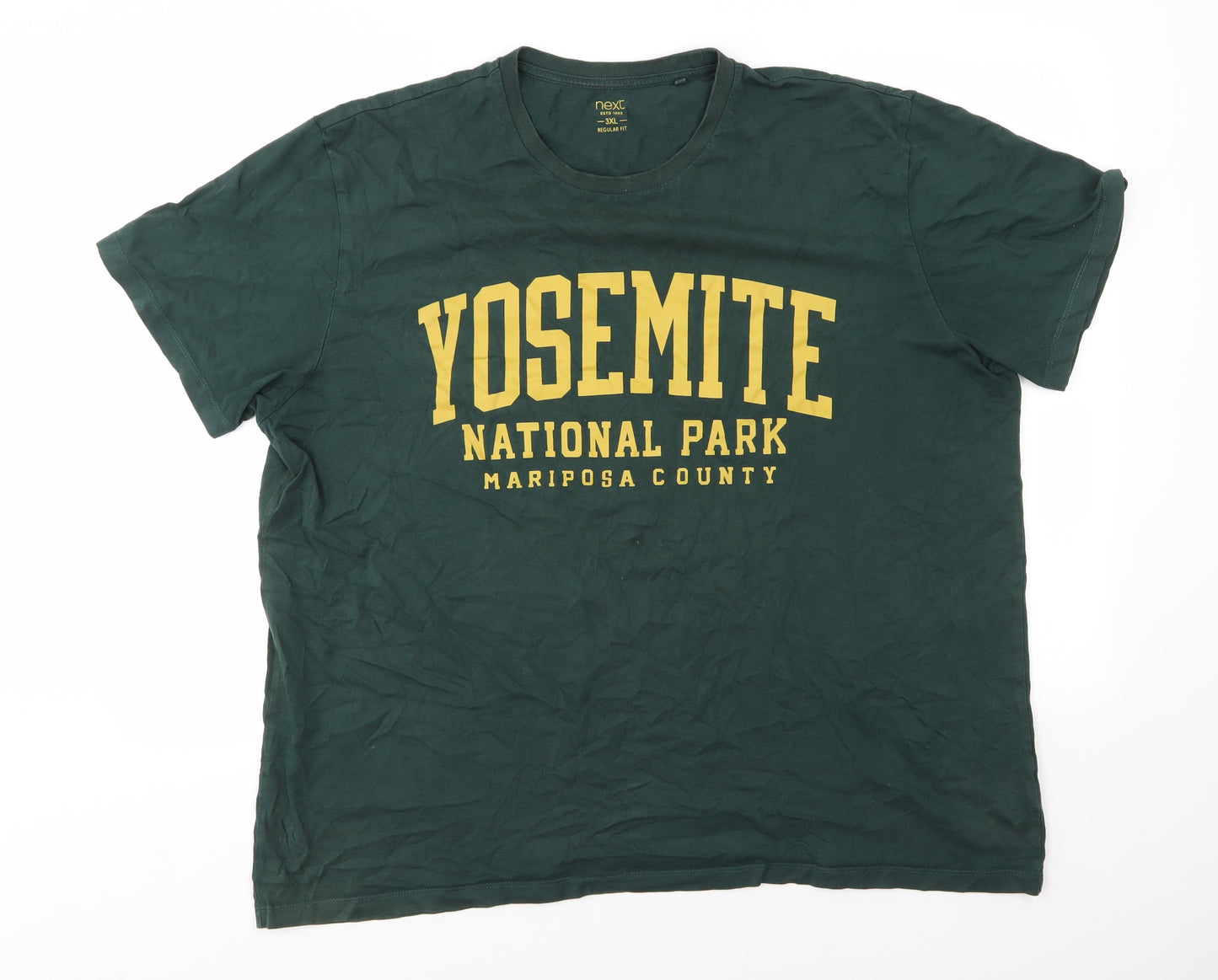 NEXT Mens Green  Cotton  T-Shirt Size 3XL Round Neck  - Yosemight National Park