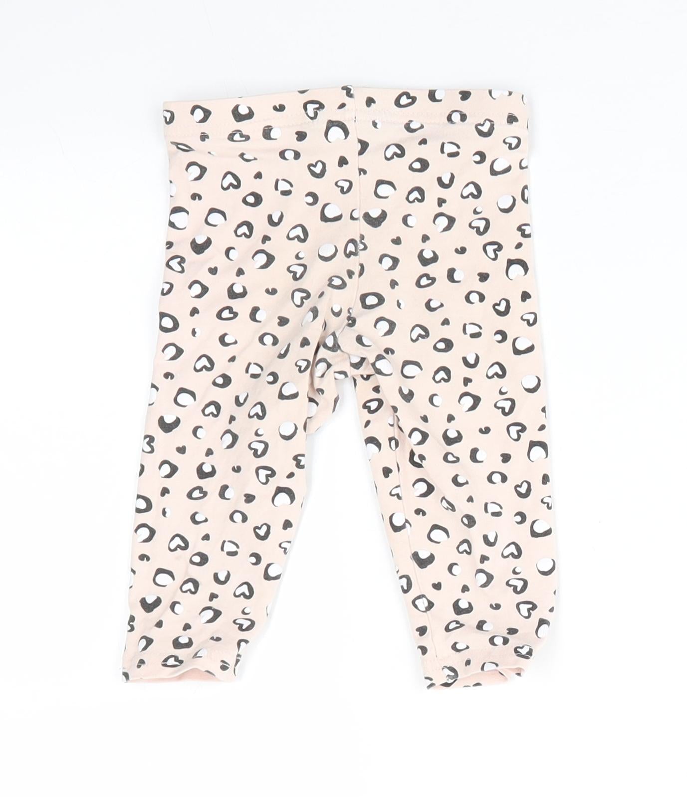 Primark Girls Pink Animal Print Cotton Jogger Leggings Size 12-18 Months   - Jegging