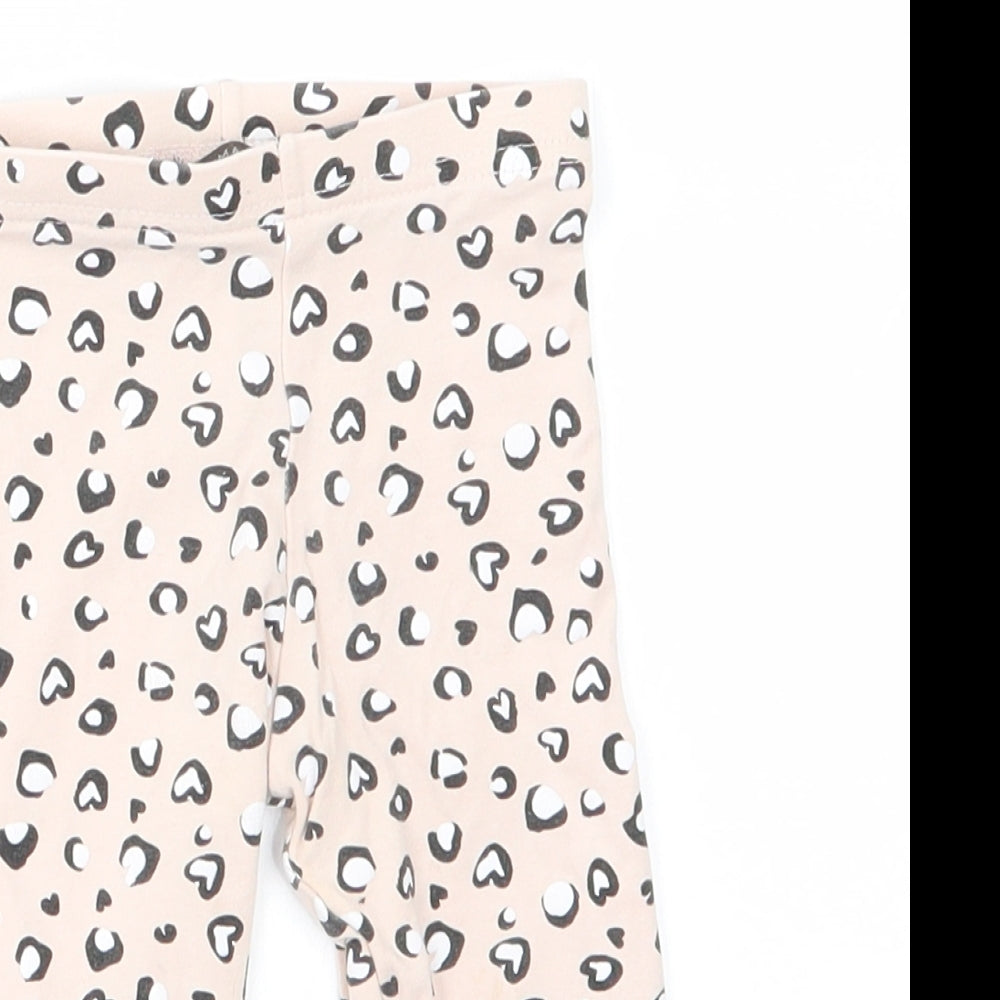 Primark Girls Pink Animal Print Cotton Jogger Leggings Size 12-18 Months   - Jegging