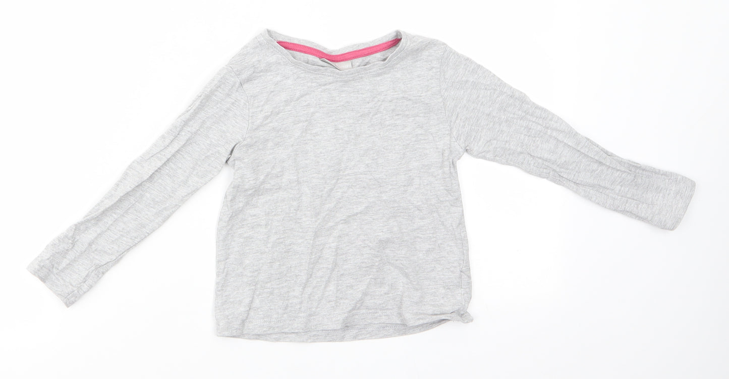 I Love Girlswear Girls Grey  Cotton Basic T-Shirt Size 4 Years Round Neck