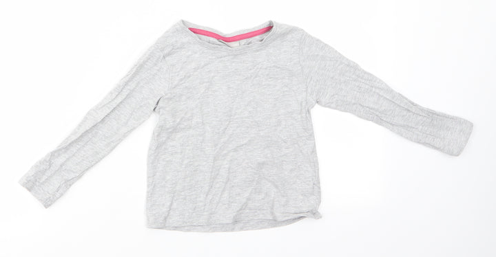 I Love Girlswear Girls Grey  Cotton Basic T-Shirt Size 4 Years Round Neck