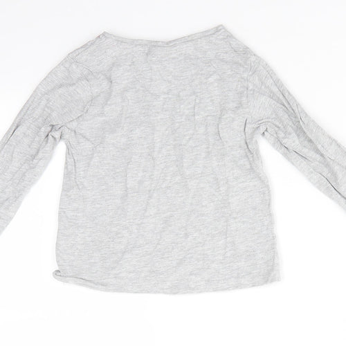 I Love Girlswear Girls Grey  Cotton Basic T-Shirt Size 4 Years Round Neck