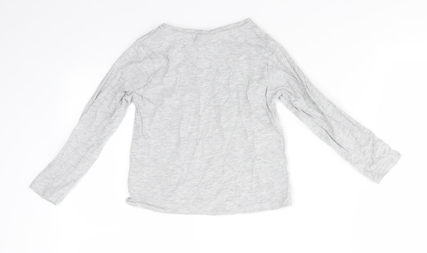 I Love Girlswear Girls Grey  Cotton Basic T-Shirt Size 4 Years Round Neck