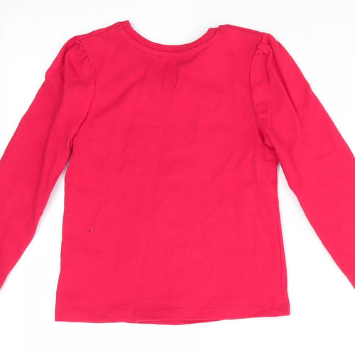 George Girls Red Animal Print Cotton  Pyjama Top Size 3-4 Years   - Merry Kindness Christmas