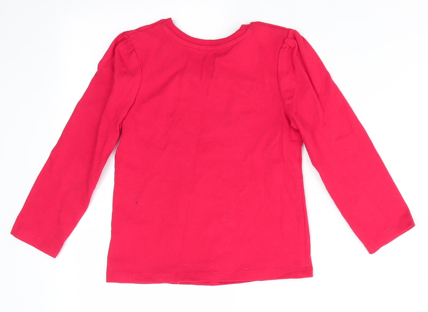 George Girls Red Animal Print Cotton  Pyjama Top Size 3-4 Years   - Merry Kindness Christmas