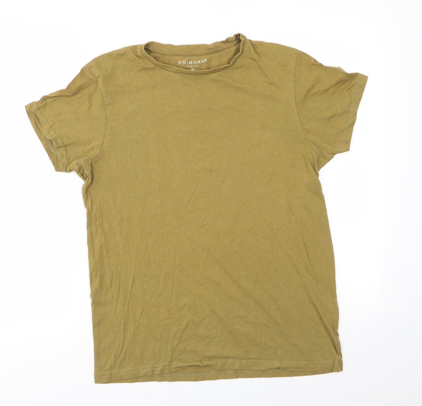 Primark Mens Green  Cotton  T-Shirt Size M Round Neck  - Olive Green