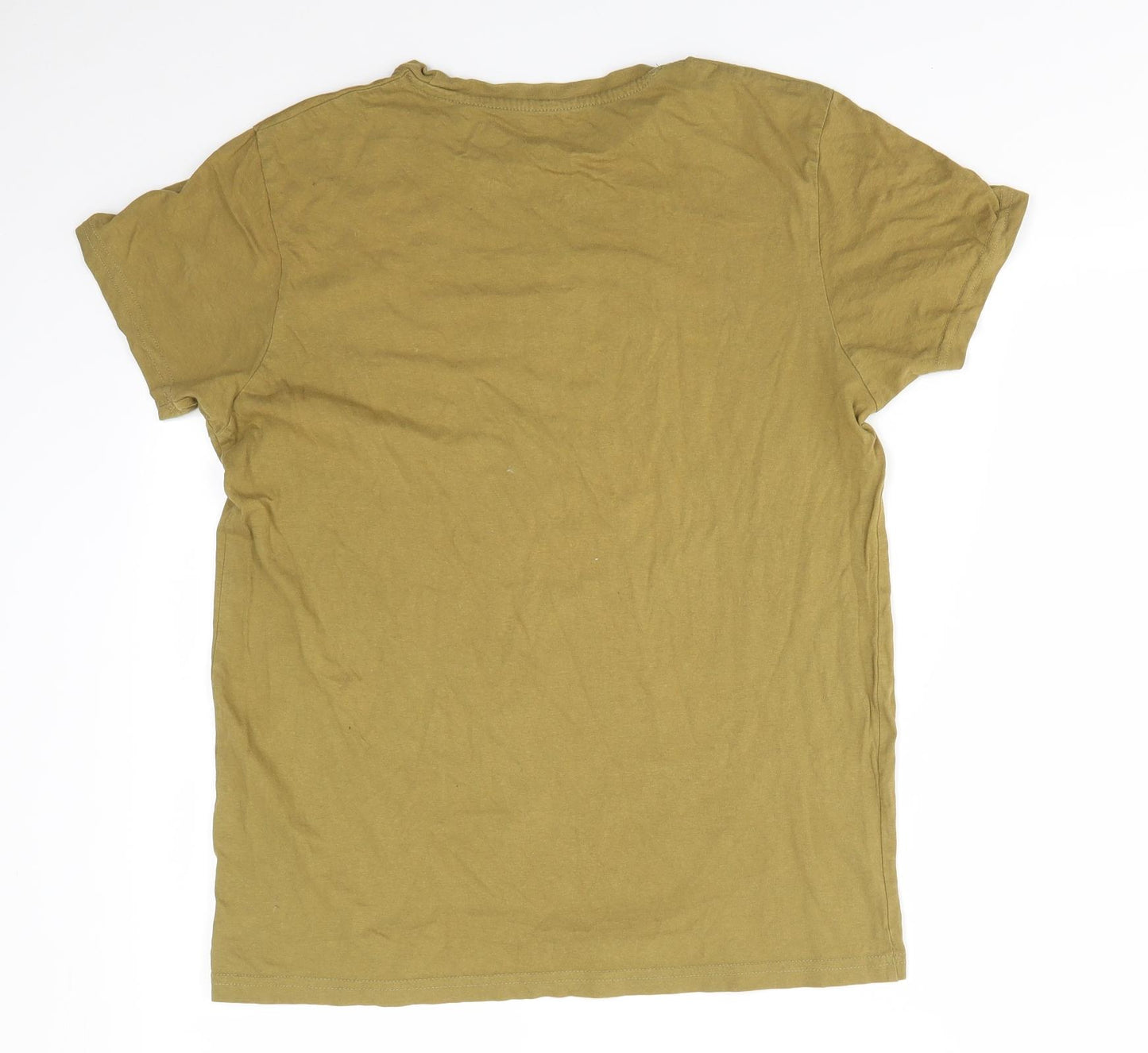 Primark Mens Green  Cotton  T-Shirt Size M Round Neck  - Olive Green