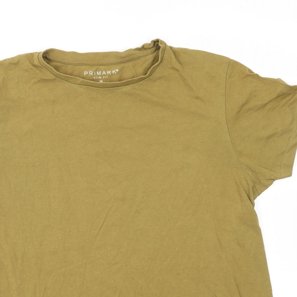 Primark Mens Green  Cotton  T-Shirt Size M Round Neck  - Olive Green