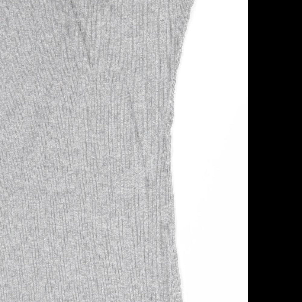 New Look Womens Grey Solid Cotton  Pyjama Top Size 12