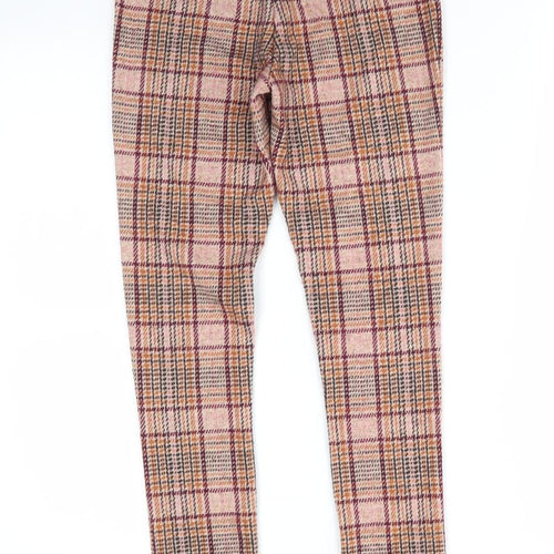 NEXT Girls Beige Check Polyester Jegging Trousers Size 11 Years  Regular  - Tartan Effect