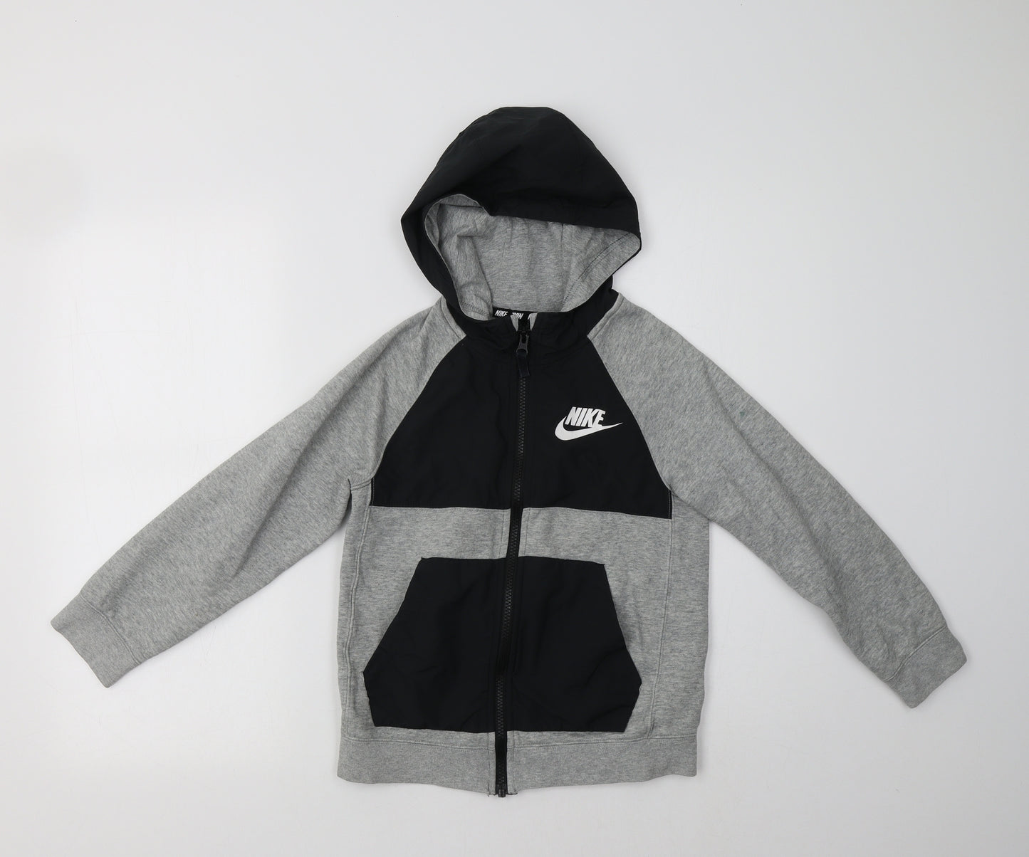 Nike Boys Grey  Cotton Full Zip Hoodie Size 8-9 Years