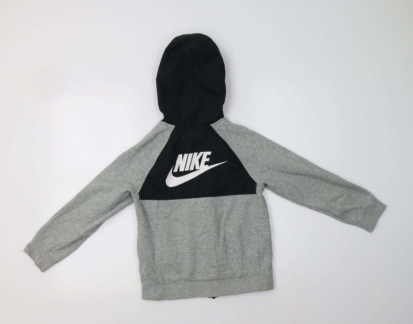 Nike Boys Grey  Cotton Full Zip Hoodie Size 8-9 Years