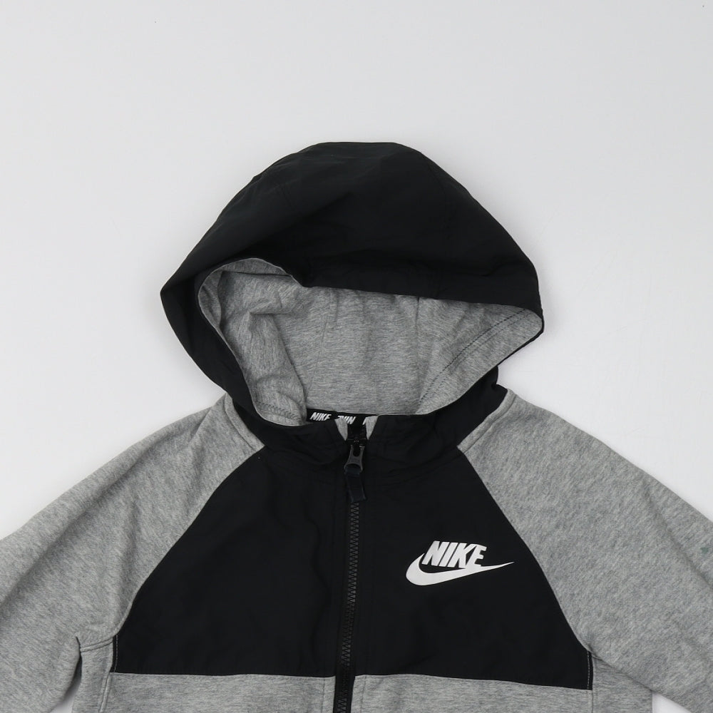 Nike Boys Grey  Cotton Full Zip Hoodie Size 8-9 Years