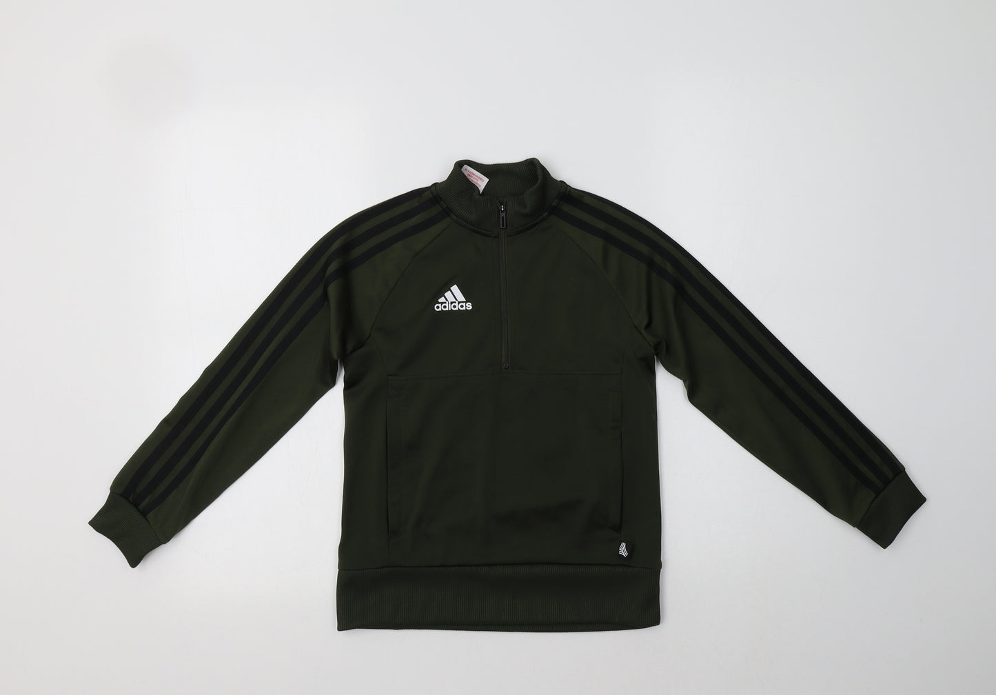 adidas Boys Green  Polyester Henley Sweatshirt Size 7-8 Years