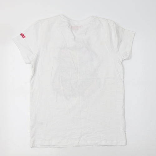 Primark Womens White  Cotton Basic Polo Size L Crew Neck - Fortnite