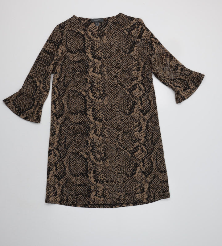 Primark Womens Red Animal Print Polyester Shift Size 12 Crew Neck