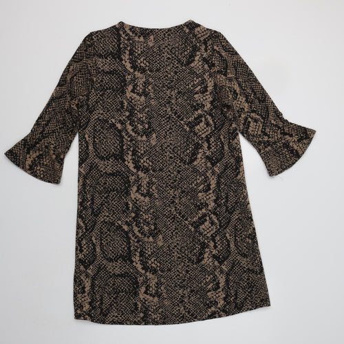Primark Womens Red Animal Print Polyester Shift  Size 12  Crew Neck