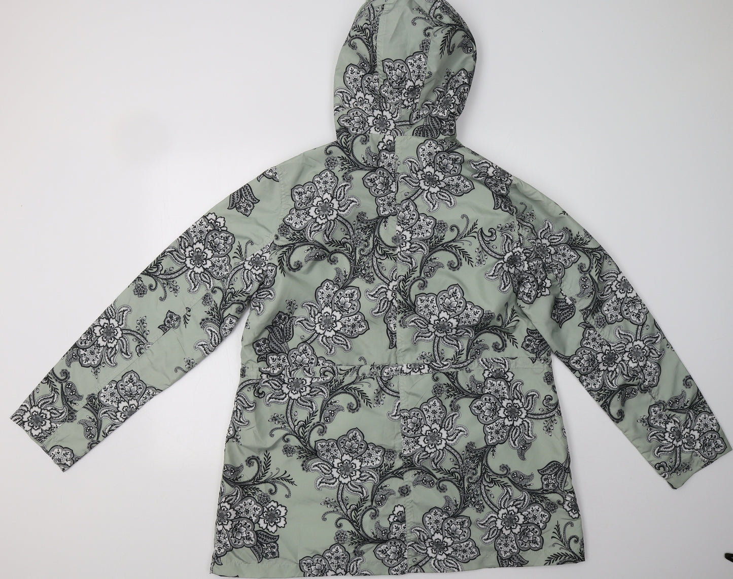 Peacocs Womens Green Paisley  Rain Coat Jacket Size 18