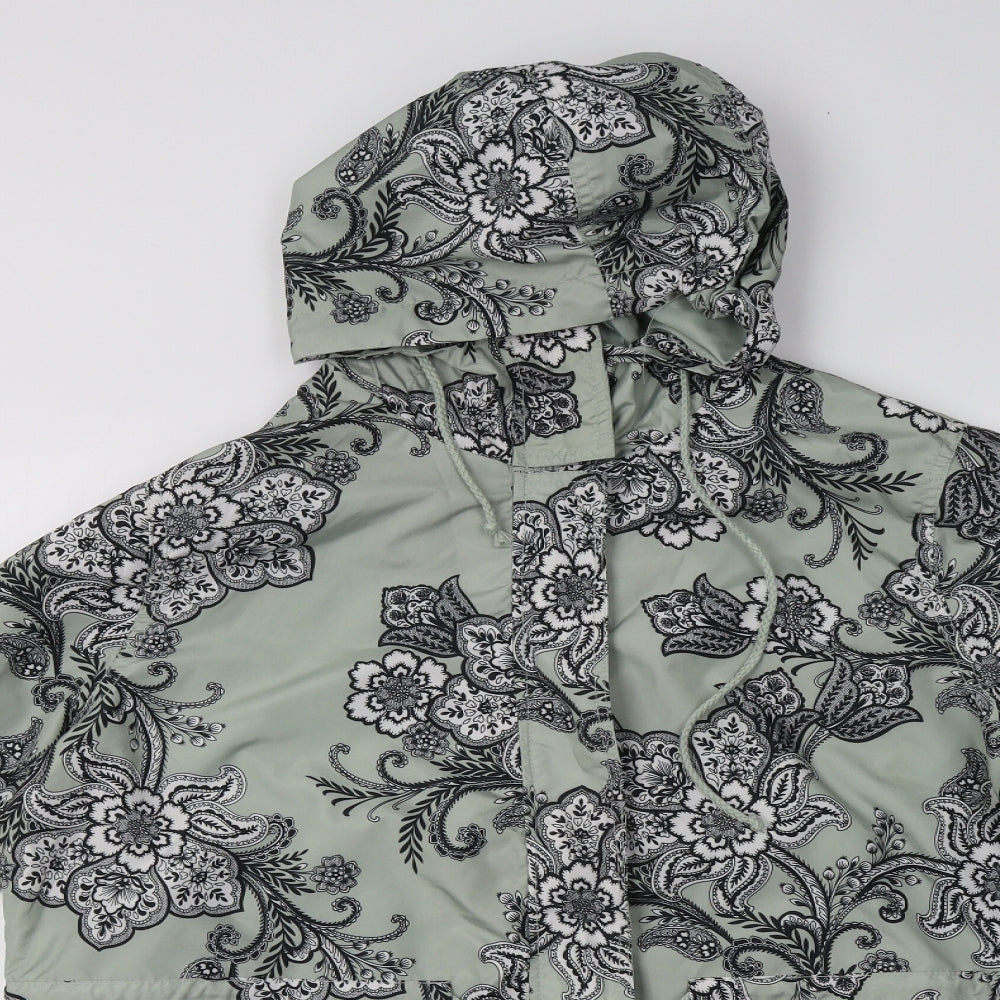 Peacocs Womens Green Paisley  Rain Coat Jacket Size 18