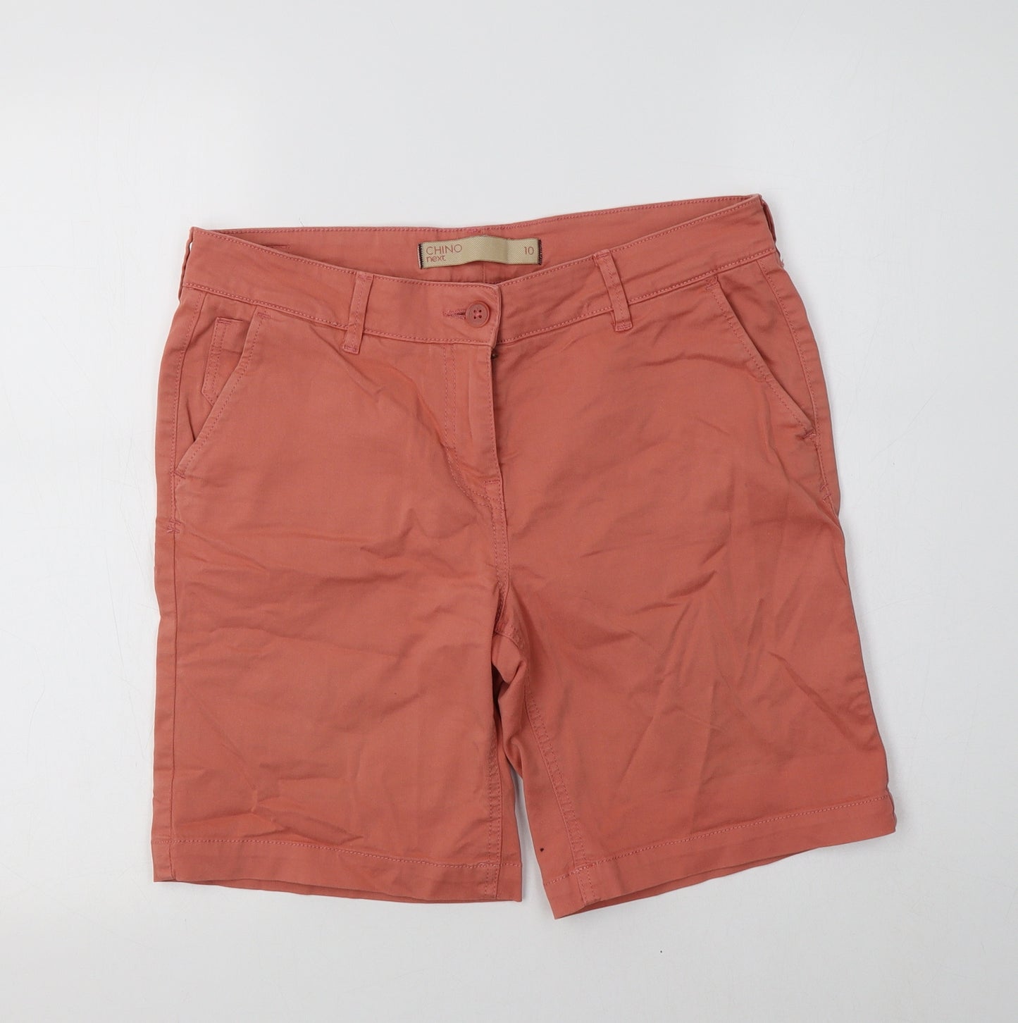 NEXT Womens Pink  Cotton Chino Shorts Size 10 L8 in Regular