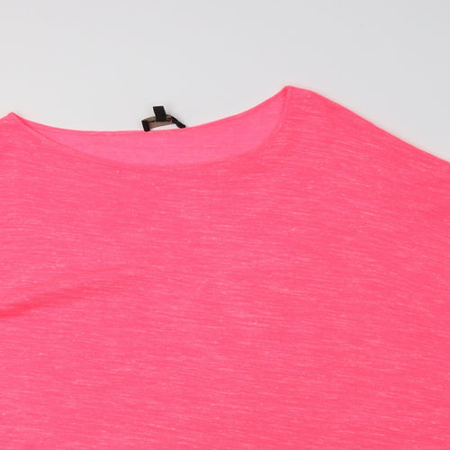 Phase Eight Womens Pink  Acrylic Tunic Blouse Size L Boat Neck - Asymetric