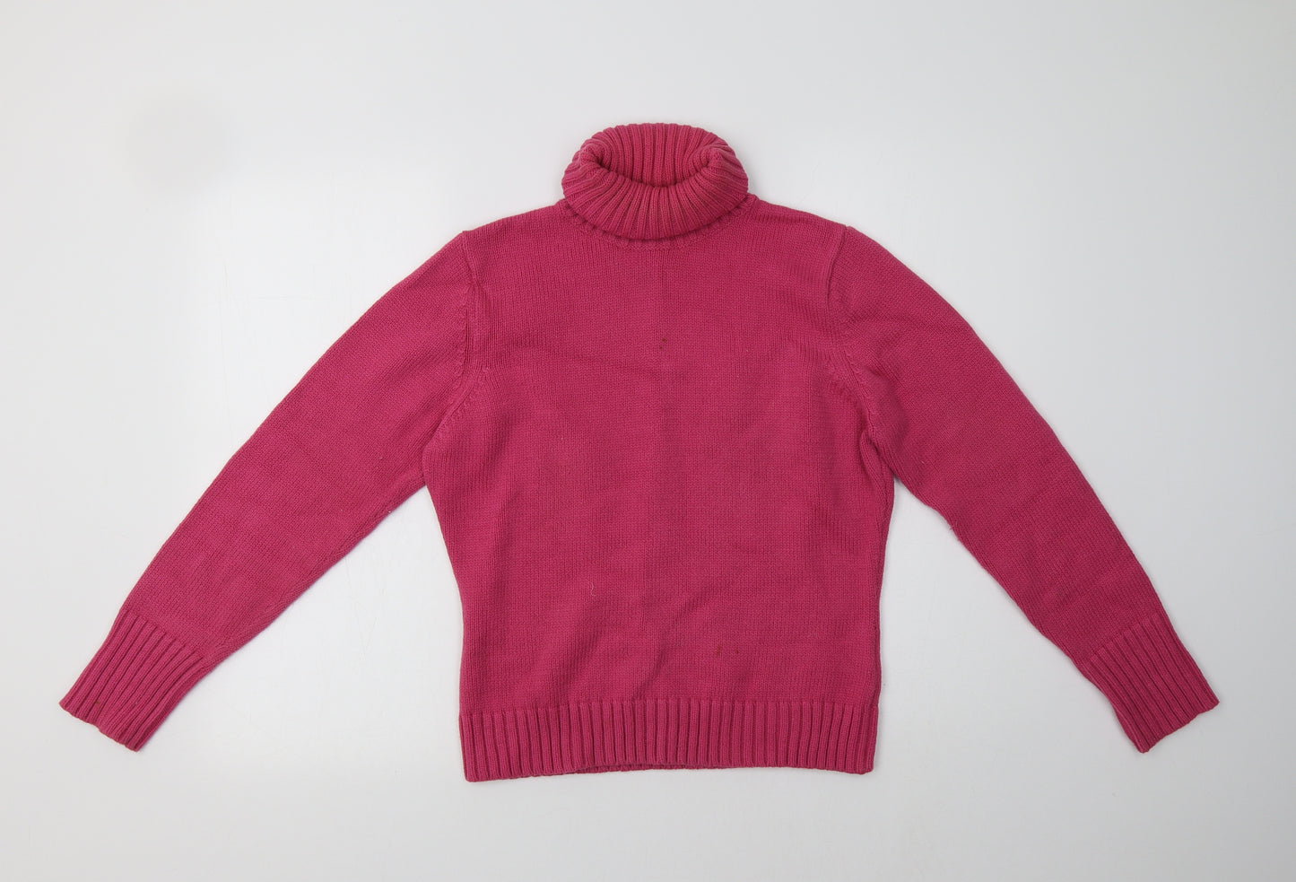 M&S Womens Pink Roll Neck  Acrylic Pullover Jumper Size 12
