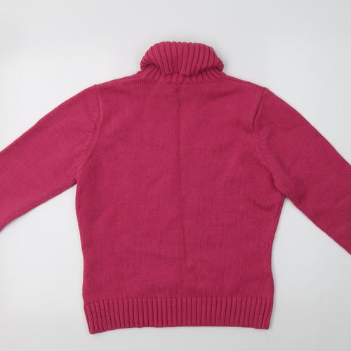 M&S Womens Pink Roll Neck  Acrylic Pullover Jumper Size 12