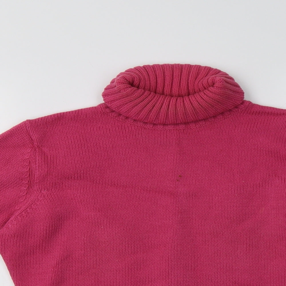 M&S Womens Pink Roll Neck  Acrylic Pullover Jumper Size 12